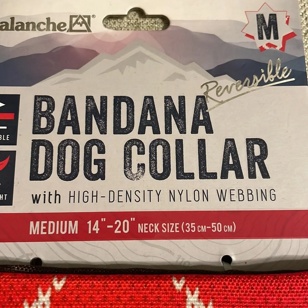 Avalanche Christmas Bandana Dog Collar Size M